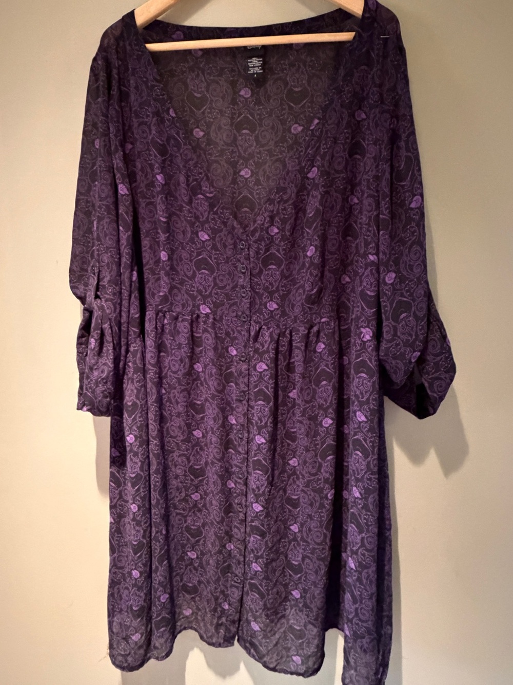 Disney Torrid Villains Ursula little mermaid Purple sheer dress cover up 3X